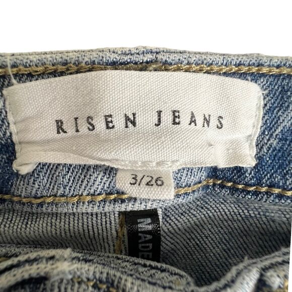 Risen Jeans Womens Light‎ Wash Distressed Relaxed Fit High Waist Jeans 3/26 - Picture 7 of 9